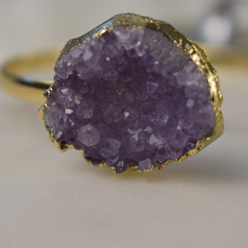 ***Last One*** Amethyst Geode Cuff - Picture 2 of 2